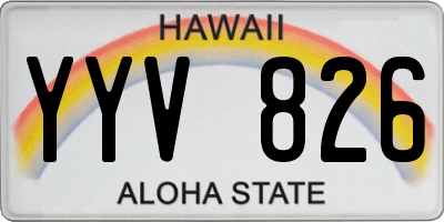 HI license plate YYV826