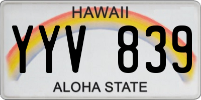HI license plate YYV839