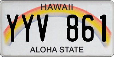 HI license plate YYV861