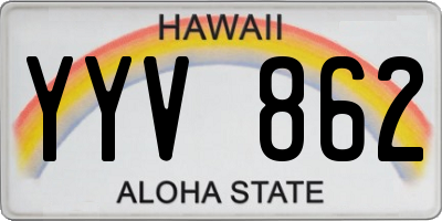 HI license plate YYV862