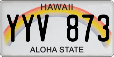 HI license plate YYV873