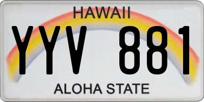 HI license plate YYV881