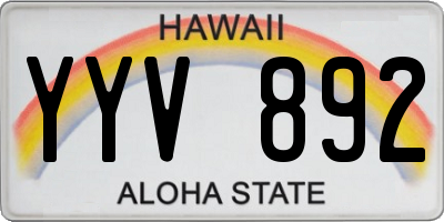 HI license plate YYV892