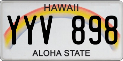 HI license plate YYV898