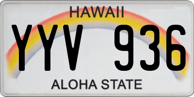 HI license plate YYV936