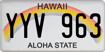 HI license plate YYV963
