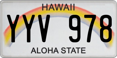 HI license plate YYV978