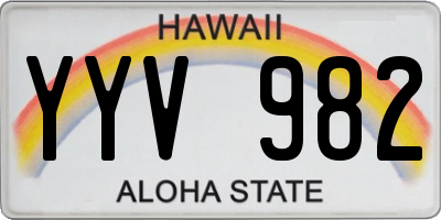HI license plate YYV982
