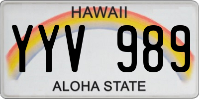 HI license plate YYV989