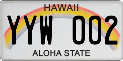 HI license plate YYW002