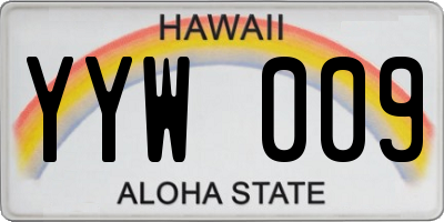 HI license plate YYW009