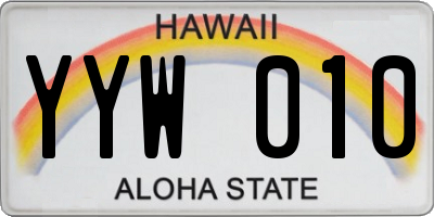 HI license plate YYW010