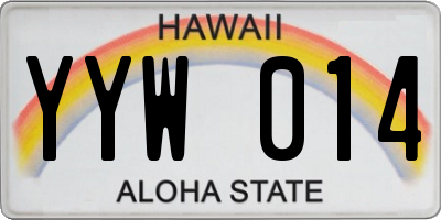 HI license plate YYW014