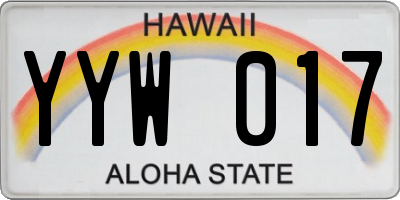 HI license plate YYW017