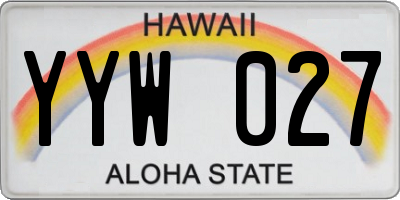 HI license plate YYW027