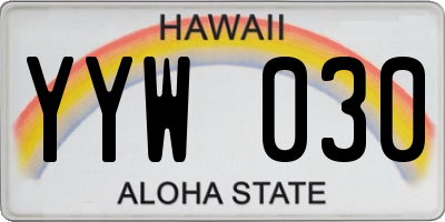 HI license plate YYW030