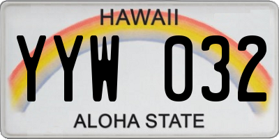 HI license plate YYW032
