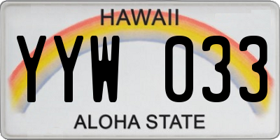 HI license plate YYW033