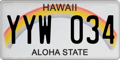HI license plate YYW034