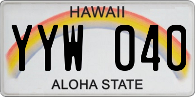 HI license plate YYW040