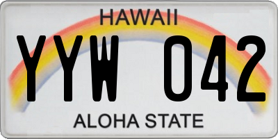 HI license plate YYW042