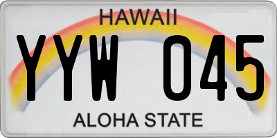HI license plate YYW045