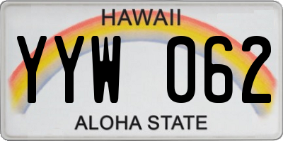 HI license plate YYW062