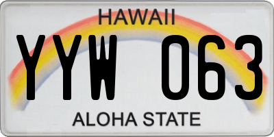 HI license plate YYW063