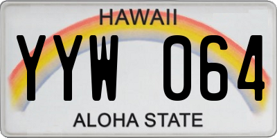 HI license plate YYW064