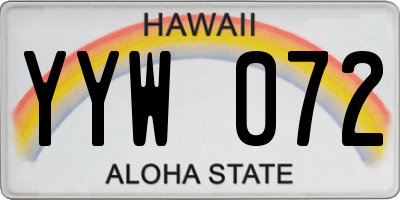 HI license plate YYW072