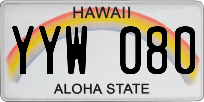HI license plate YYW080