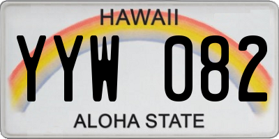 HI license plate YYW082