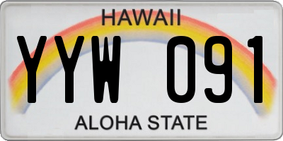 HI license plate YYW091