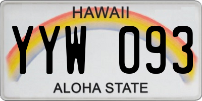 HI license plate YYW093
