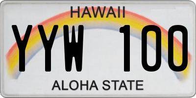 HI license plate YYW100