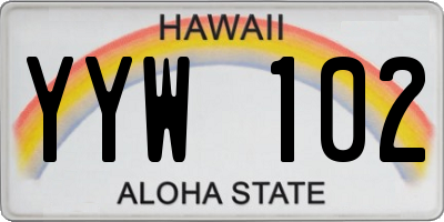 HI license plate YYW102