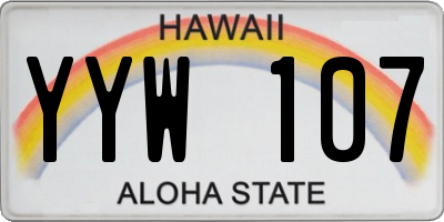 HI license plate YYW107