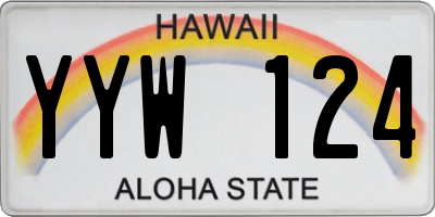 HI license plate YYW124