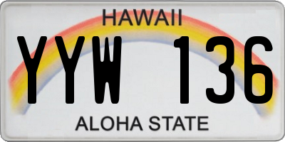 HI license plate YYW136