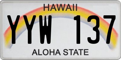 HI license plate YYW137