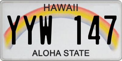 HI license plate YYW147