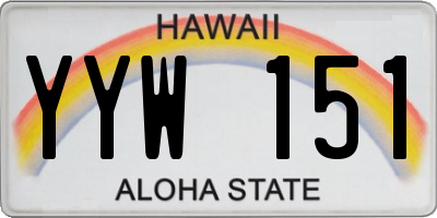 HI license plate YYW151