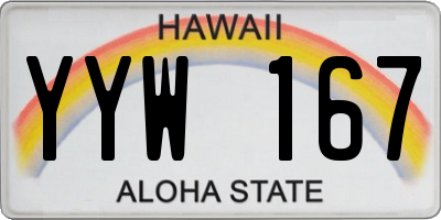 HI license plate YYW167