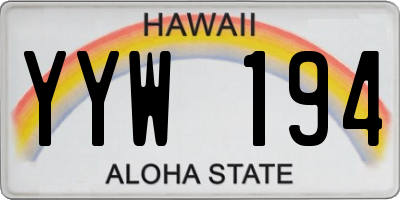 HI license plate YYW194