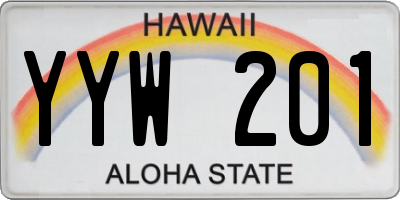 HI license plate YYW201
