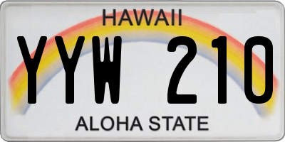 HI license plate YYW210