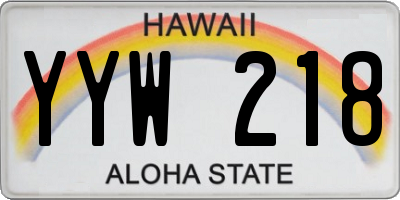 HI license plate YYW218