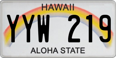 HI license plate YYW219