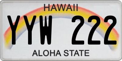 HI license plate YYW222