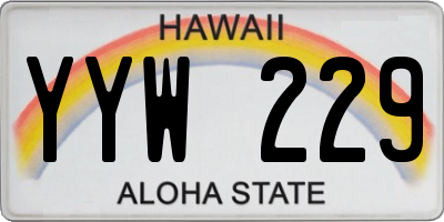 HI license plate YYW229